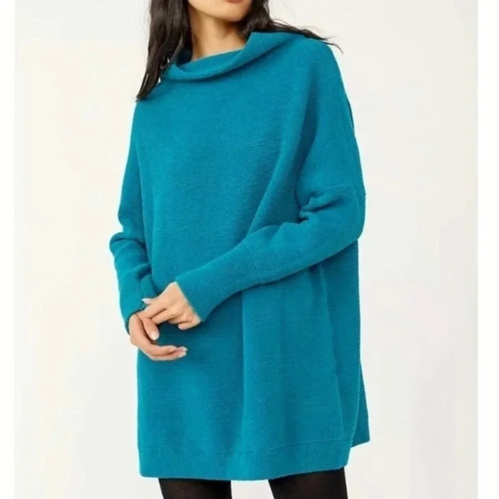 Free People Teal Ottoman Tunic Sweater XS